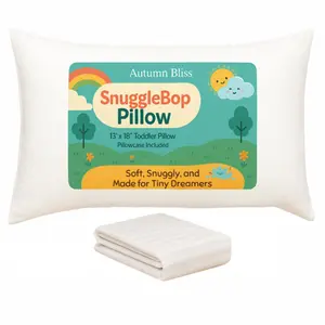 Autumn Bliss Co Toddler Pillow and Pillowcase 13x18 inches, Organic Cotton - Perfect for Toddlers 2-5 Years - Ideal for Toddler Travel Bed, Toddler Bedding Set, Kids Travel Pillow and Machine Washable