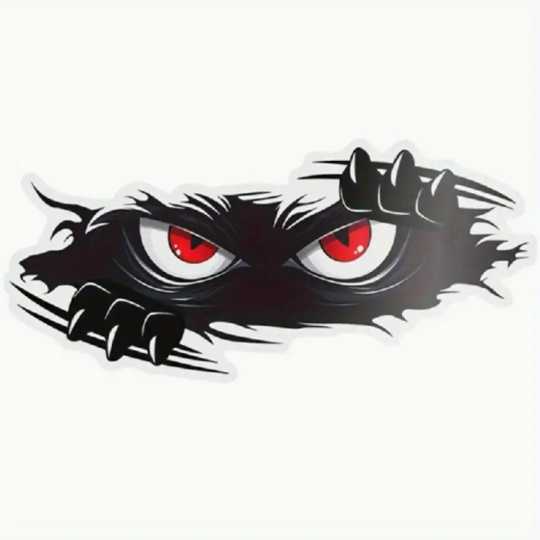Angry Peeping Monster Vinyl Car Sticker, Large Durable Decal for Cars ...