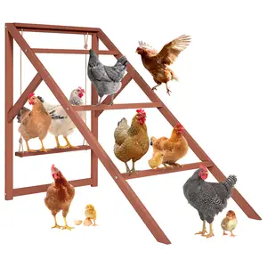 [5-year warranty] PETSFIT Wooden Chicken Roosting Bars for 8-10 Chickens – Multi-Level Design with 4 Roosting Bars &Swings, Durable Fir Wood for Outdoor Coops, Easy Assembly, Ideal for Backyard Farms