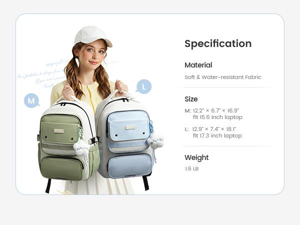 LOVEVOOK School Backpack for Teen Girl, Cute Bookbag with Large Bottle Holder, Lightweight Elementary Middle High School Student Backpack Fits 15.6 Inch Laptop, Back to Schools Kid Gift, Blue-Cream LOVEVOOK School Backpack for Teen Girl, Cute Bookbag with Large Bottle Holder, Lightweight Elementary Middle High School Student Backpack Fits 15.6 Inch Laptop, Back to Schools Kid Gift, Blue-Cream
