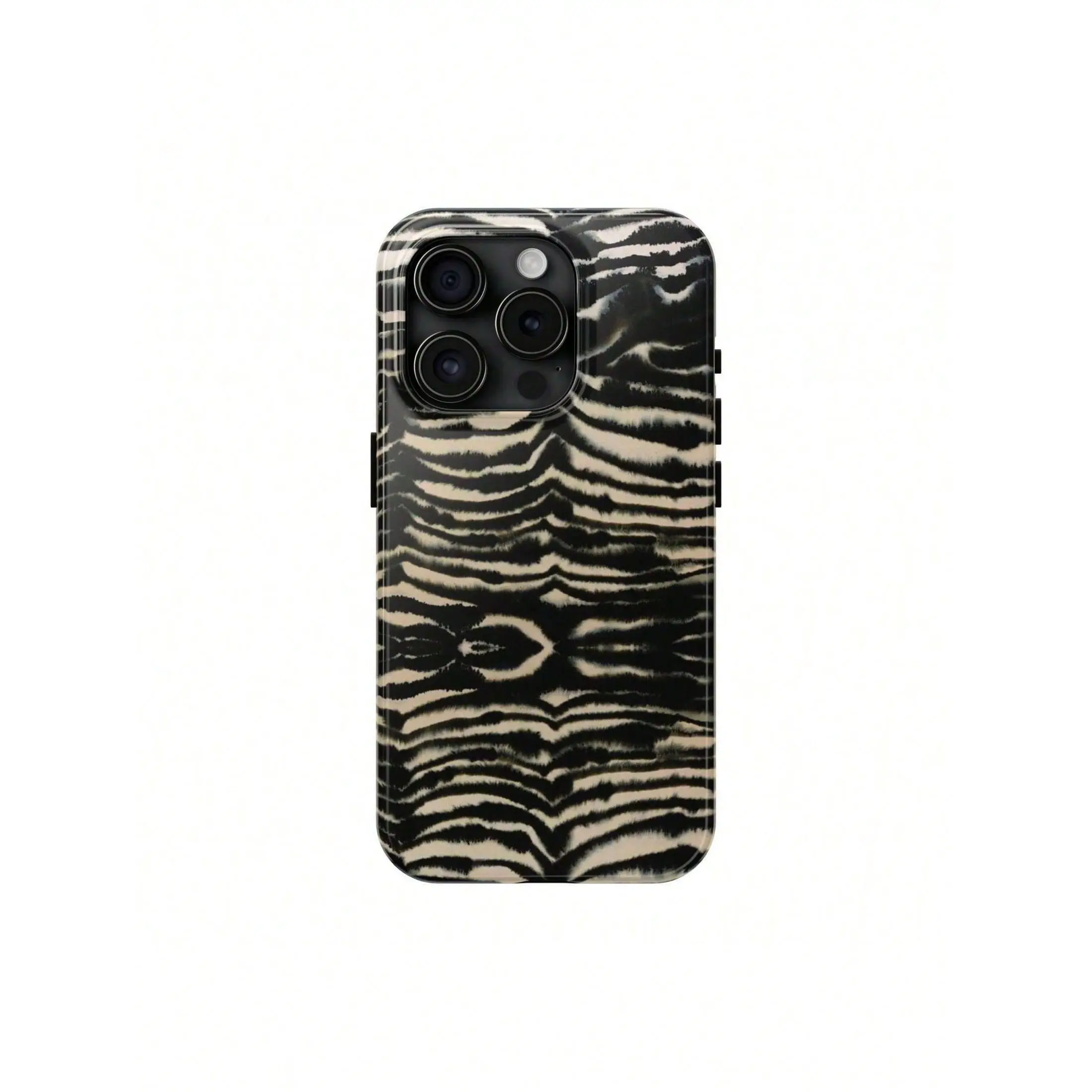 Zebra Print Dual Layer Shockproof Smartphone Case - Local Handheld Cellphone Protection Cover with Polycarbonate Shell & TPU Lining for iPhone 17, 17 Air, 16, 15, 14, 13, 12, 11 Pro Max, Devices