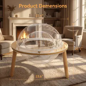 2 In 1 Cat Bed And Fish Tank Acrylic Aquarium With Wooden Legs Interactive Cat Furniture Space Saving Easy Clean Scratch Resistant Cat TV