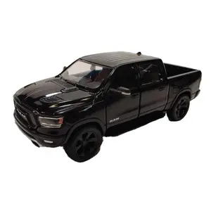 KINSMART 1:46 2019 Dodge Ram 1500 Die-Cast Metal & Plastic Model Car with Pull-Back Action Black Color Authentic Openable Door Collectible Scale Model