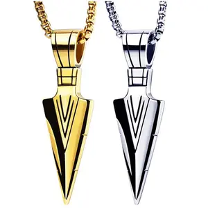 2024 New Style Personalized Arrow Stainless Steel Necklace for Men Small Accessories with Matching Chain