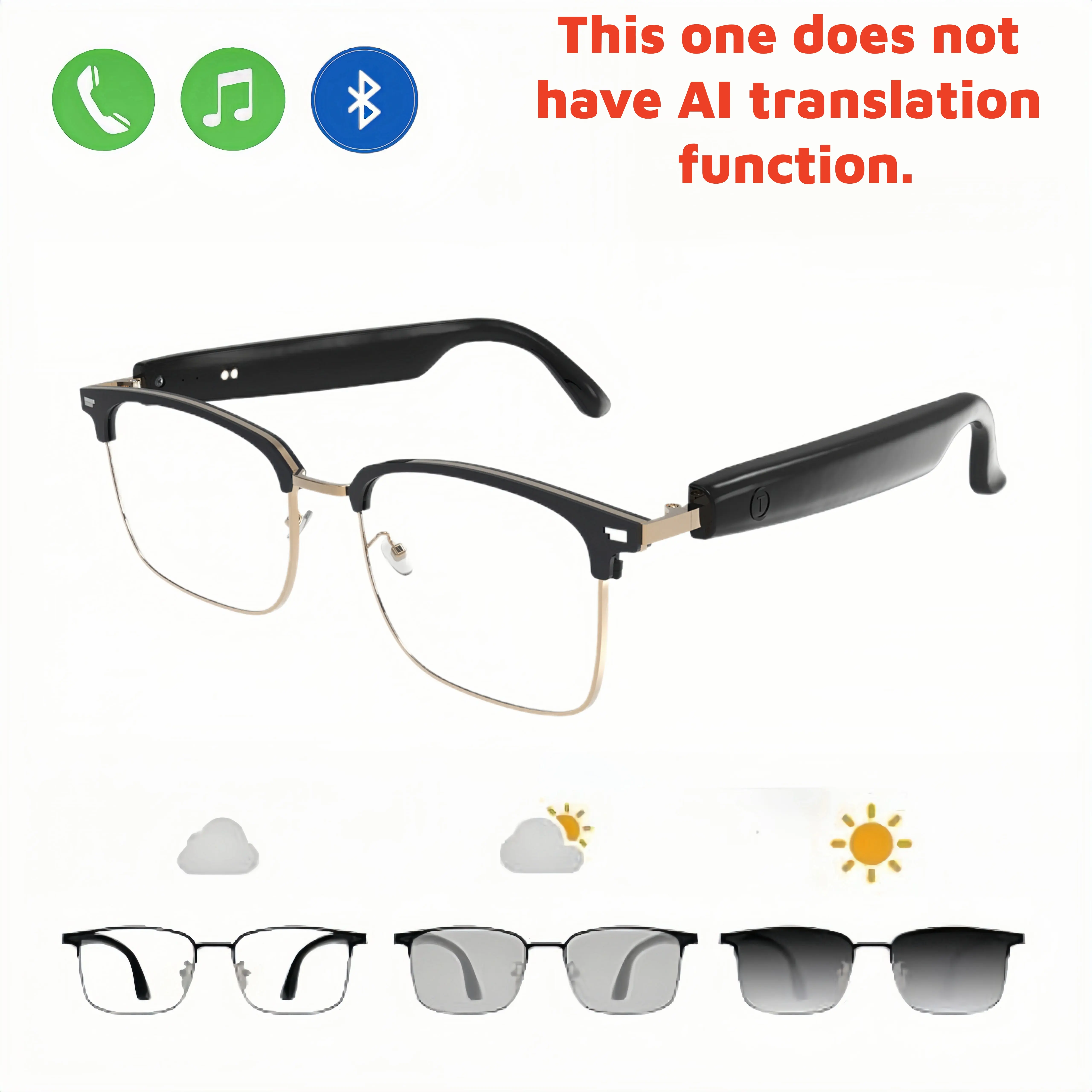 Black Glasses Legs+Gold-colore