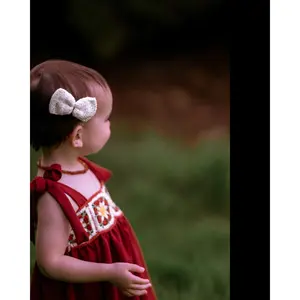 Crochet Trim Snap Hair Clips, Hair barrettes for kids