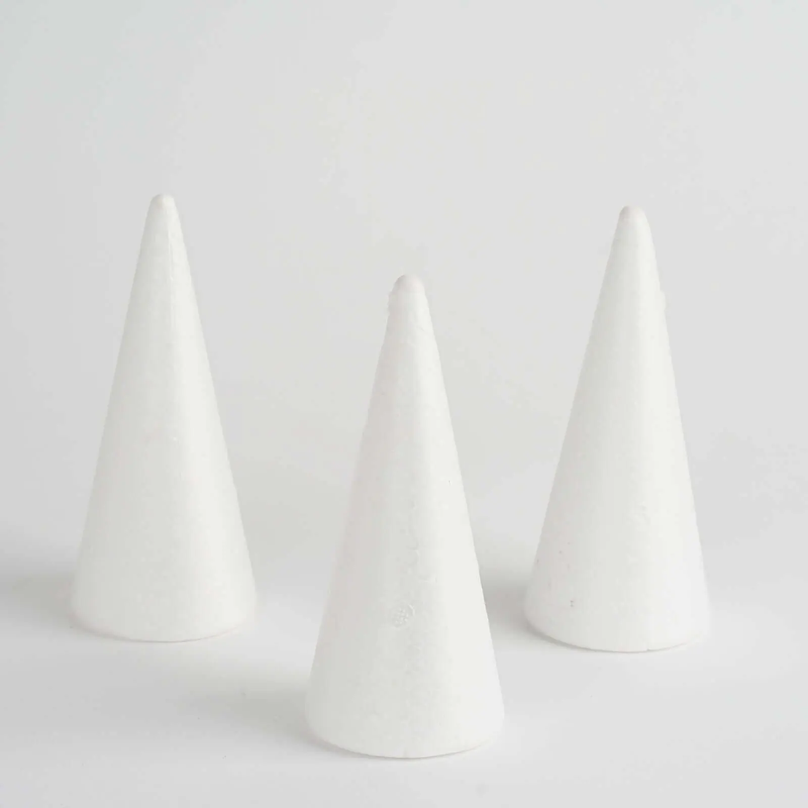 DIY Craft Supplies 24-Pack 6" White Styrofoam Cones - Specialty DIY Project, Decoration Materials