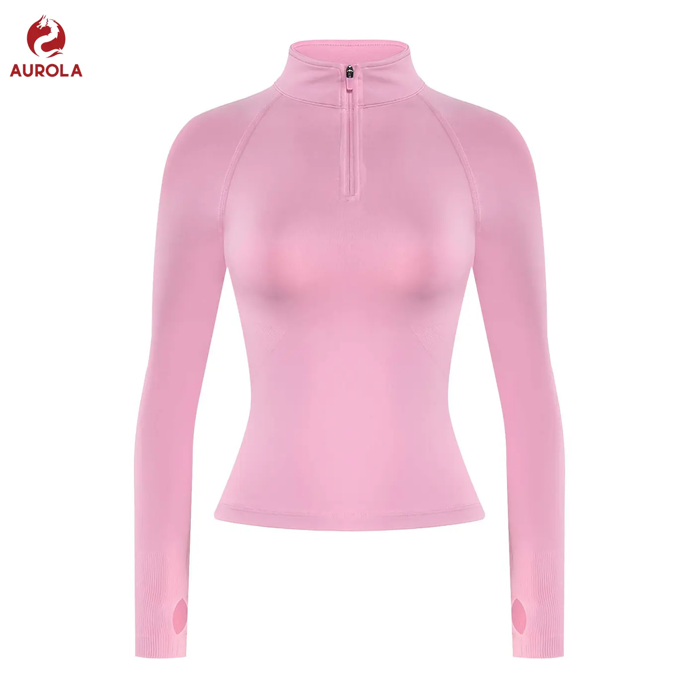 AUROLA Influence Workout Jacket for Women, Half Zip Cropped Slim Fit Long Sleeve Yoga Jackets Athletic Top with Thumb Holes AUROLA Influence Workout Jacket for Women, Half Zip Cropped Slim Fit Long Sleeve Yoga Jackets Athletic Top with Thumb Holes