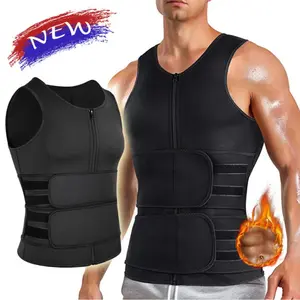 Sauna Vest Double Belt Waist Trainer for Men Breathable Sweat Abdominal Shaping Tank Top Muscle Sports Compression Workout Apparel Sizes S-3XL
