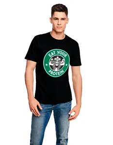 Eat Your Protein Gym T-Shirt Men | Fitness Motivation Tee | Premium Workout Shirt for Bodybuilders & Gym Lovers