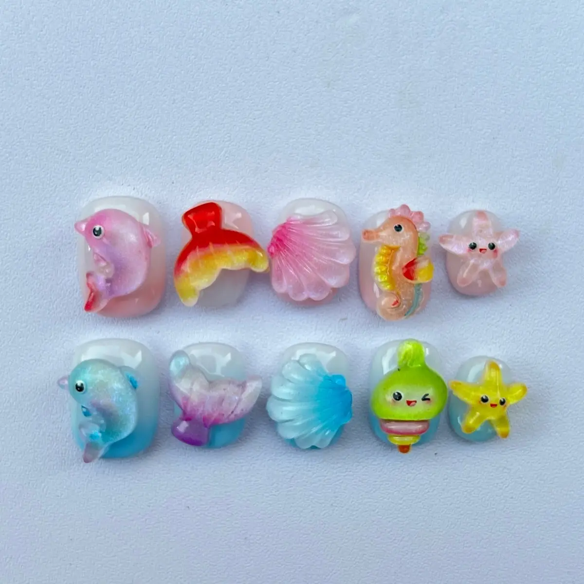 Mia World Underwater Whimsy Handmade Press-On Nail Set  K001