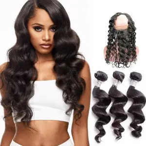 Premium Loose Wave 360 Frontal and 3 Bundle Mixed Length Set