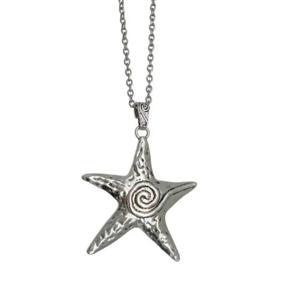 Y2K Sweet Cool Starfish Necklace for Women, Niche, Daily, Long