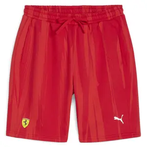 PUMA Mens Scuderia Ferrari Race All Over Print Drawstring Athletic Shorts Casual Bottoms Casual - Red