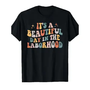 clothing merch Labor & Delivery Nurse T-Shirt - It's A Beautiful Day In The Laborhood - Unisex Retro Nursing Apparel - 100% Cotton Fit for L&D Nurses - Year-Round Casual & Casual Attire