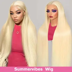 Erqq Long Blonde Straight Wig for Women 30inch/76cm Synthetic Lace Front Wig Pre Plucked Wig Natural Looking Synthetic Heat Resistant Fiber for Beginner friendly #SummerVibes tiktokshopspringglowup