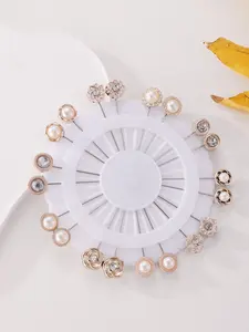 20pcs Multifunctional Head Scarf Pins, Rhinestone Fixed Knitted Scarf Accessories, Versatile Hair Accessory Set for Women