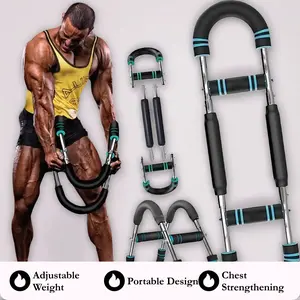 2026 NEW Arm Trainer, 60-120lb Adjustable Chest Workout Equipment, Arm Trainer, Arm Strength Trainer, Portable Power Twister Bar,Portable Spring Resistance for Home Workout Equipment