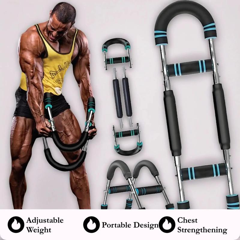 2026 NEW Arm Trainer, 60-120lb Adjustable Chest Workout Equipment, Arm Trainer, Arm Strength Trainer, Portable Power Twister Bar,Portable Spring Resistance for Home Workout Equipment