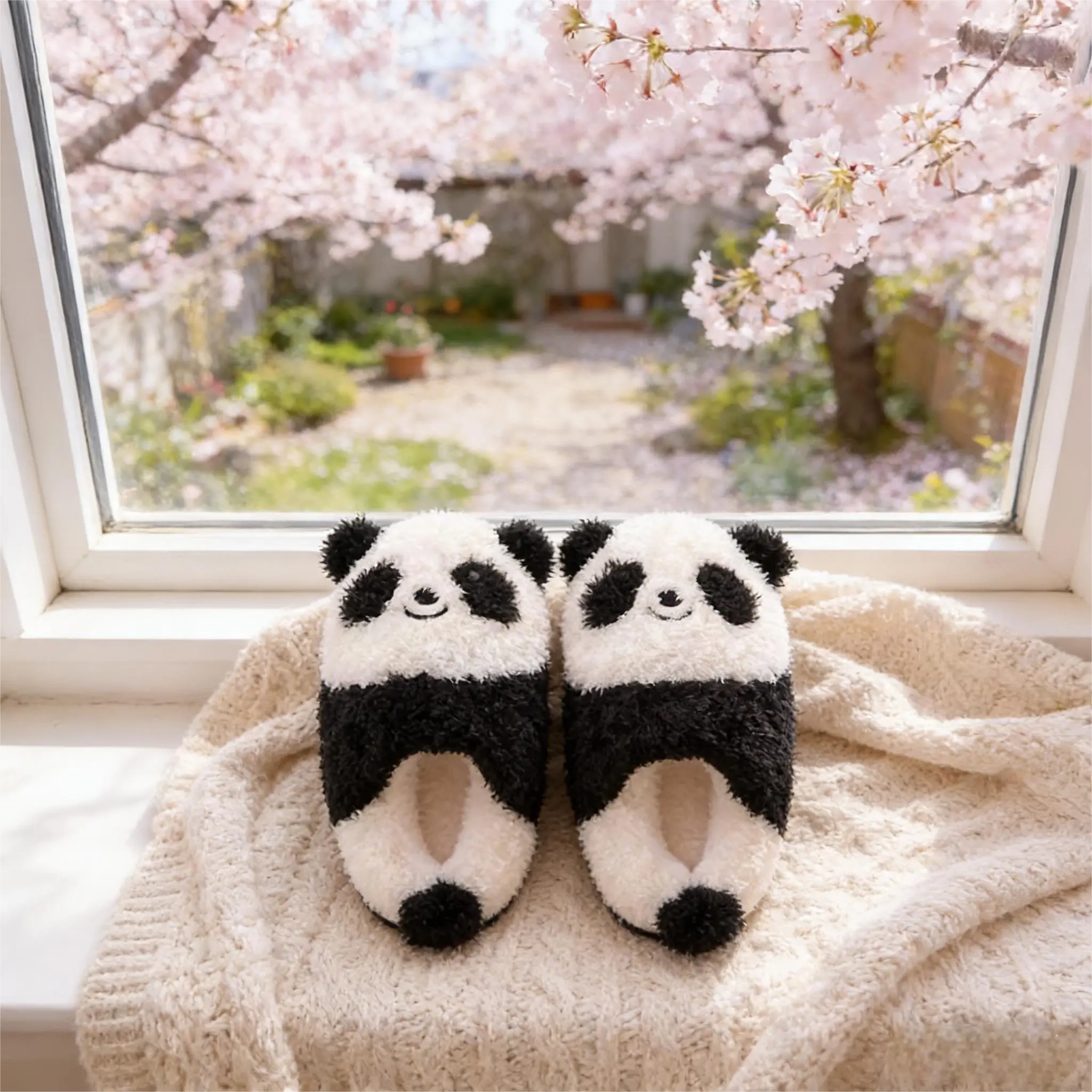 Women's Panda - Shaped Plush Slippers | Cute Warm Indoor Footwear