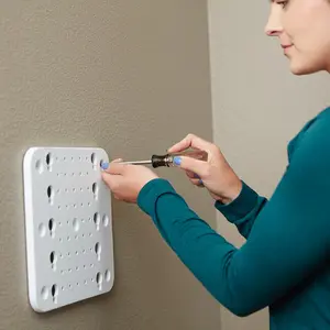 Wall mountable frame for the Solo Mount massage gun mount. This frame screws into drywall, stucco, wood and brick (with included fastners and wall mounts).  Add this frame to your Solo Mount order and for additional wall mount options.