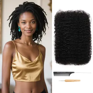 Afro Kinkys Bulk Human  12Inch 60g/pack   Black Human  for Making  , Twist Braiding, Dreadlocks Extensions,  Repair, Mini Twists
