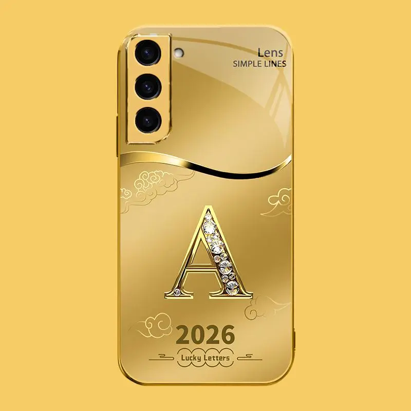 Suitable for [Galaxy S23+] high-end phone case🤩，choose from 26 letters of the English alphabet, each with an exquisite auspicious cloud pattern to bring you good luck YM99