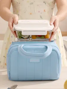 1pc Handheld Zip Lunch Bag, Reusable Lunch Bag, Portable Bento Box for Work, Beach Picnic Food Storage, Multifunctional Picnic Bag Back-To-School Gift, Zipper Lunch Bag