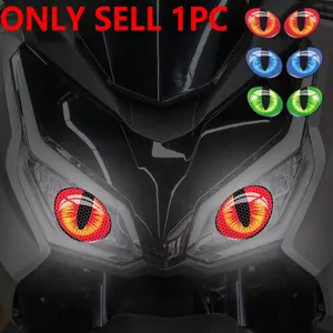 Cartoon Cat Eye Design Car Sticker, Waterproof Self Adhesive Decal, Night Safety Warning Sign for Car Motorcycle Body Helmet, Car Decals, Car Decorative Sticker, Stickers for Cars