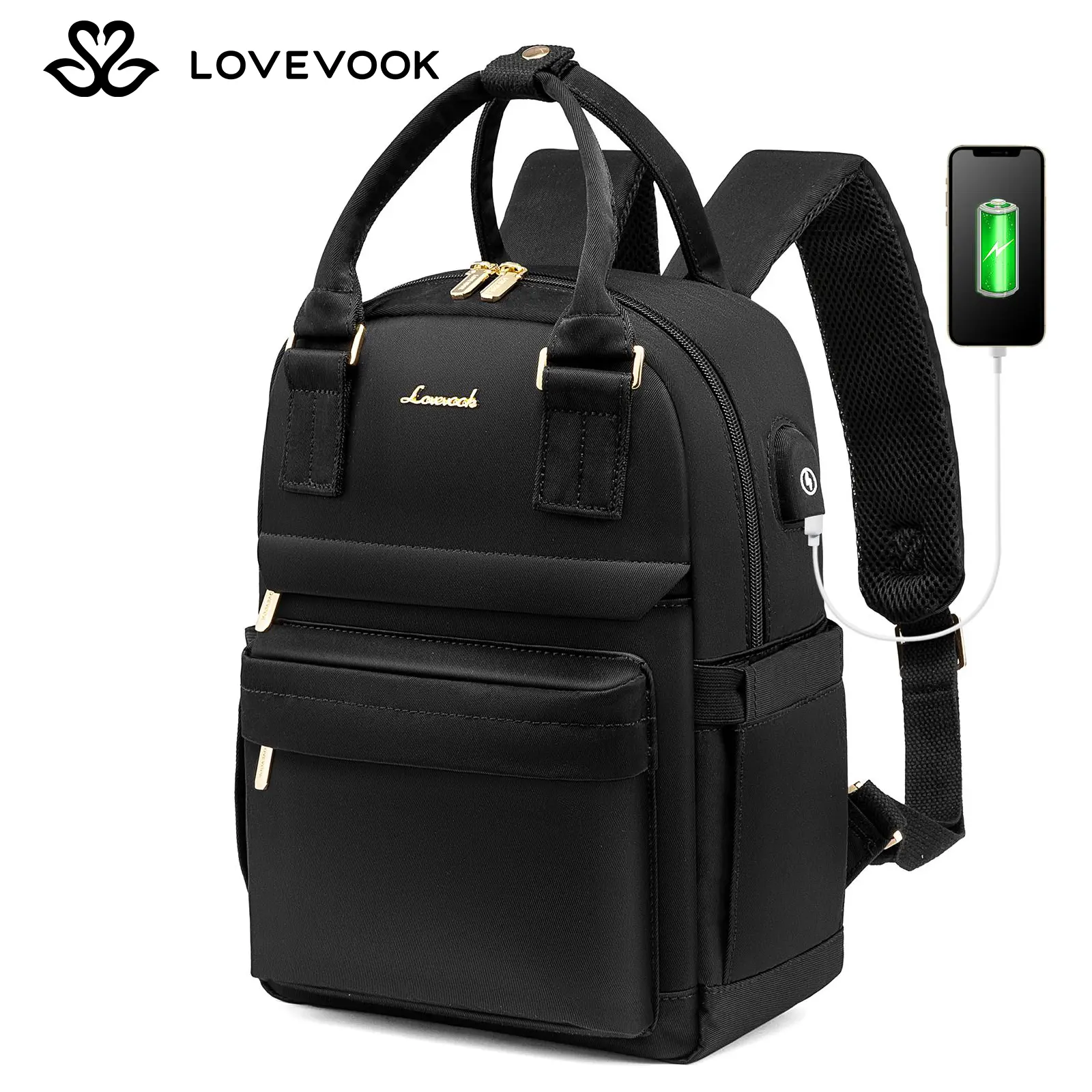 LOVEVOOK Mini Backpack for Women Stylish Waterproof Backpack Purse with USB Port, Cute Bookbag for College School Travel
