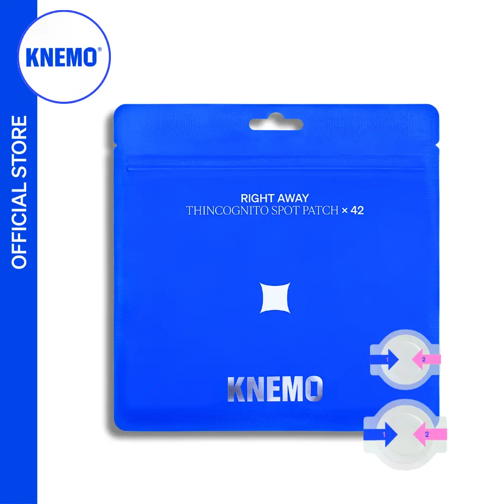 KNEMO Thincognito Pimple Patches, Invisible Hydrocolloid Spot Treatment for Acne Clearing and a Flawless Look - 42 Count, 2 Sizes, Acne Clearing Products, Smoothing, Fragrance Free, Cruelty Free
