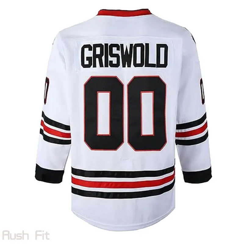 Griswold 00 X-Mas Christmas Halloween Vacation Men's "1989 Christmas Movie" male lead Hockey Jersey Stitched White Embroidered Long Sleeve Pullover for Casual Training Athletic Sports Clothing Athletic Apparel