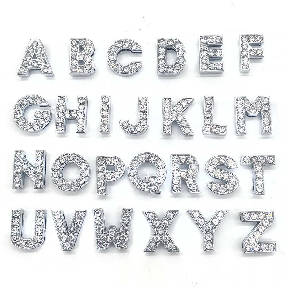 A-Z 0-9 10mm Accented Letter Sandal Charms Cute Shoe Accessory DIY charms with Bling Girly Chains Fashion for Party Favors Birthday Gifts Footwear Bedroom decorative