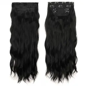 Wavy micro-curly hair extensions, instantly volumize your hair, ultra-natural hair accessory, a savior for fine hair, long curly wavy fashion clip-in hair extensions