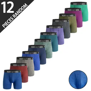 KJFISTMU Men's Underwear 12-Pack Men's Boxer Briefs Soft Elastic Underwear with Open Crotch and Covered Waistband, New Soft Breathable Moisture-Wicking Boxer Briefs with Support Pouch and Open Crotch