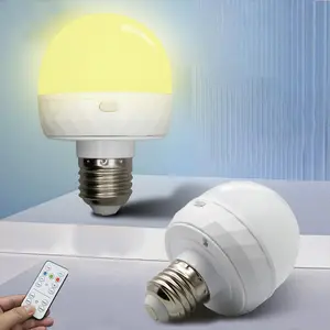 Rechargeable Smart LED Light Bulb (4pcs), E26/E27 Base Bulb with Remote Control, Adjustable Color Temperature & Brightness LED Light, USB Rechargeable Light Bulb for Living Room, Bedroom, Dimmable Led, Adjustable Led Lights