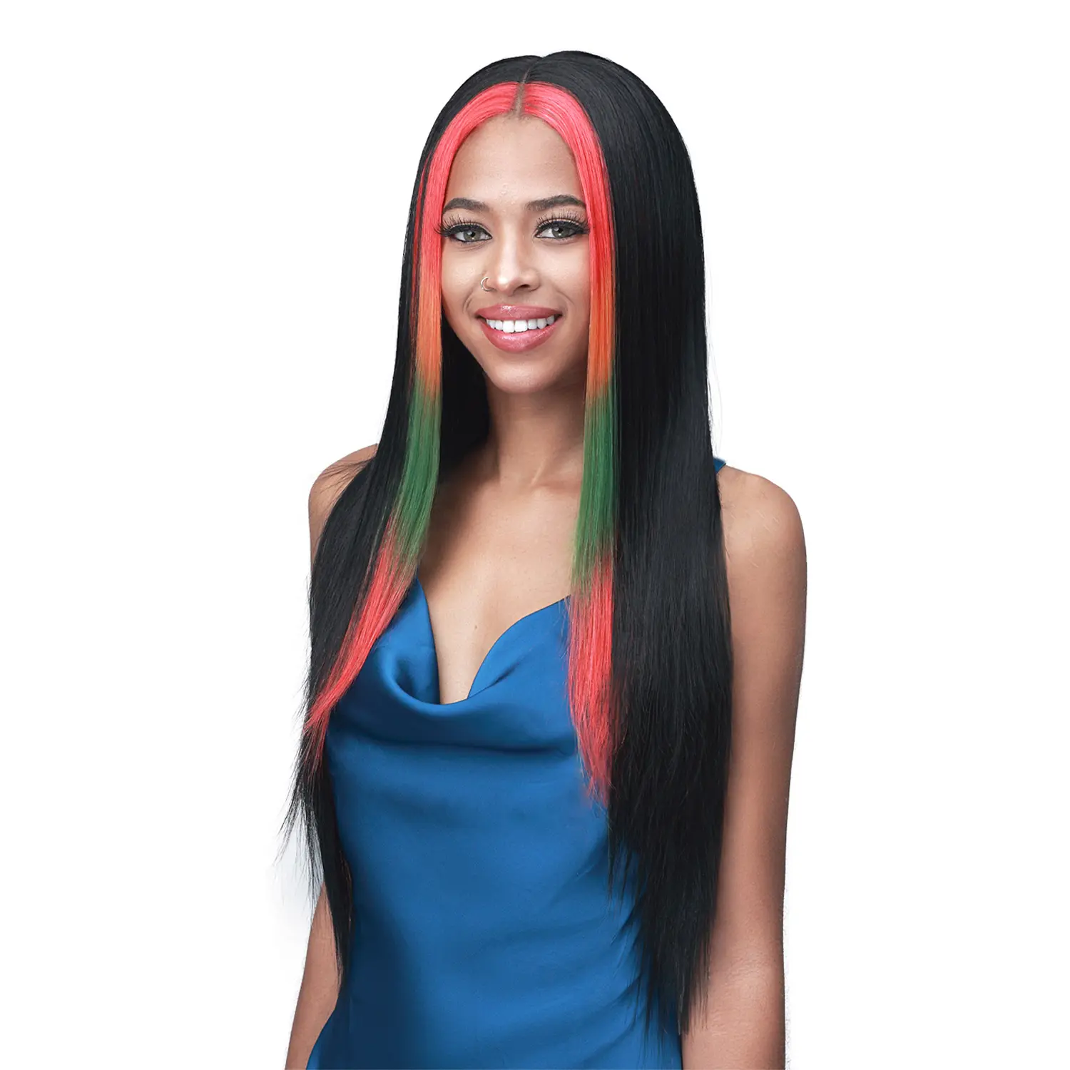 Bobbi Boss Karine MLF630 HD Lace Front Wig, Unisex Natural Straight Bob in Synthetic Hair with a 5" Deep Lace Part and Blending Design, Hand-Knotted Strands, Blonde Straight Synthetic Lace Front Wigs