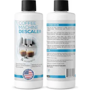 Descaling Solution for Coffee & Espresso Machines - 2 Bottle Pack (4 Uses) - Universally Compatible Descaler Cleaner for , Breville, , Delonghi & All Single Use or Drip Machines