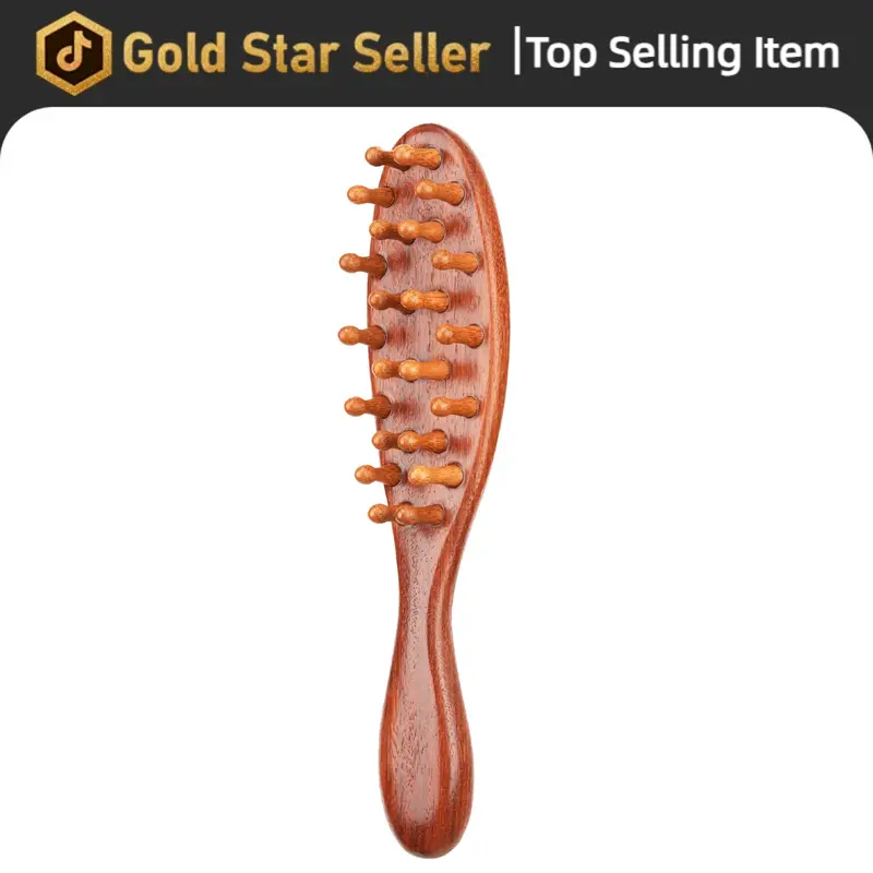 Loc Brush for Dreads, Comfortable Massage Comb, Scraping Massage Tools Wide Tooth Comb, Elegant Wood, Comfortable to Hold