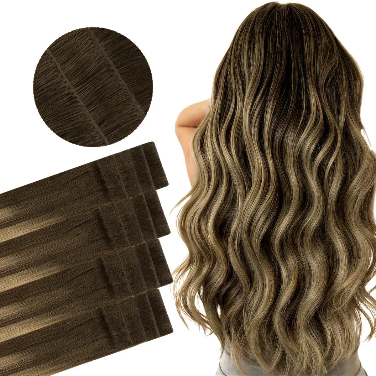 GOO GOO Invisi Edge Tape in Hair Extensions Straight Natural Remy Human Hair, 14inch-24inch 20pcs 50g, Seamless Injected Tape, Virgin Remy Hair, Natural Look #sohochic #tiktokshopstockup#TikTokShopFallDealsForYou