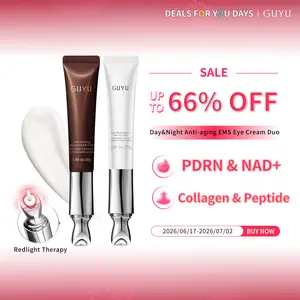 GUYU Day & Night Anti-Aging Ems Eye Cream Duo- PDRN NAD+ HME Caffeine & Collagen Peptide Compound K, Microcurrent Tech for Darkcircles Puffiness Eye Bags Wrinkles Fine Lines, Cellular Rebirth, Hydrating Ginseng Skin Repair #summerwins #dealsforyoudays,sum