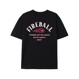 Men's Vintage "FIREBALL" Graphic T-Shirt - Soft, Breathable Casual Streetwear with Unique Flame Design, Perfect for Summer Outings and Sports