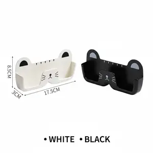 Wall Mount Sunglasses & Eyeglasses Holder, Cute Cat No-Drill Storage Rack for Bathroom, Vanity, Entryway