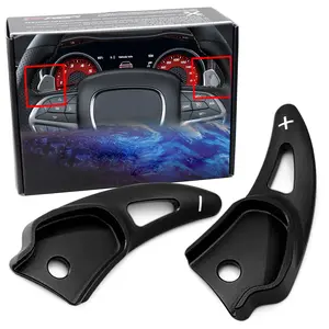 iJDMTOY Matte Black CNC Billet Aluminum Large Paddle Extensions For Challenger Charger Durango, Grand Cherokee, 300/300C SRT/Performance Models