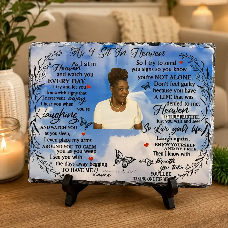 Personalized Photo Rock Slate | Custom Memorial, Family & Loved One Keepsake