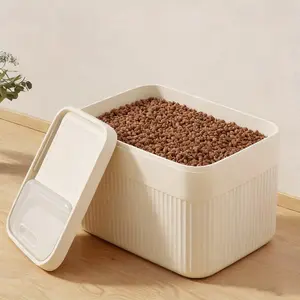 Large Capacity Sealed Pet Food Storage Container with Viewing Window, Moisture-Proof Design, Safety Lock & Portable, Ideal for Dogs Cats and Small Pets, Perfect for Home Travel or Business Use