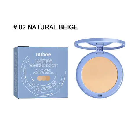 OUHOE Matte Face Powder – Oil Control, Waterproof, Lightweight, Talc-Free, Long-Lasting, With Puff touch-ups
