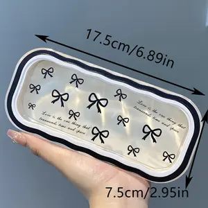1pc Elegant Bow Pattern Eyeglass Case, Portable Protective Plastic Glasses Box with Anti-Pressure Design, Simple and Lightweight Storage for Myopia and Glasses