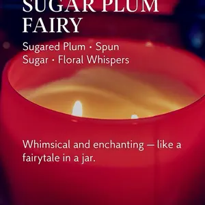 Sugar Plum Fairy Candle - Sugar Plum Fairy feels like stepping into a springtime fantasy, soft, sensual, and slightly nostalgic, with a rich sweetness that’s playful yet grown-up.