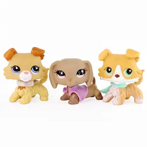 3Pcs Cute Puppy Mini Figures | Adorable Bobble Head Dog Toys with Accessories